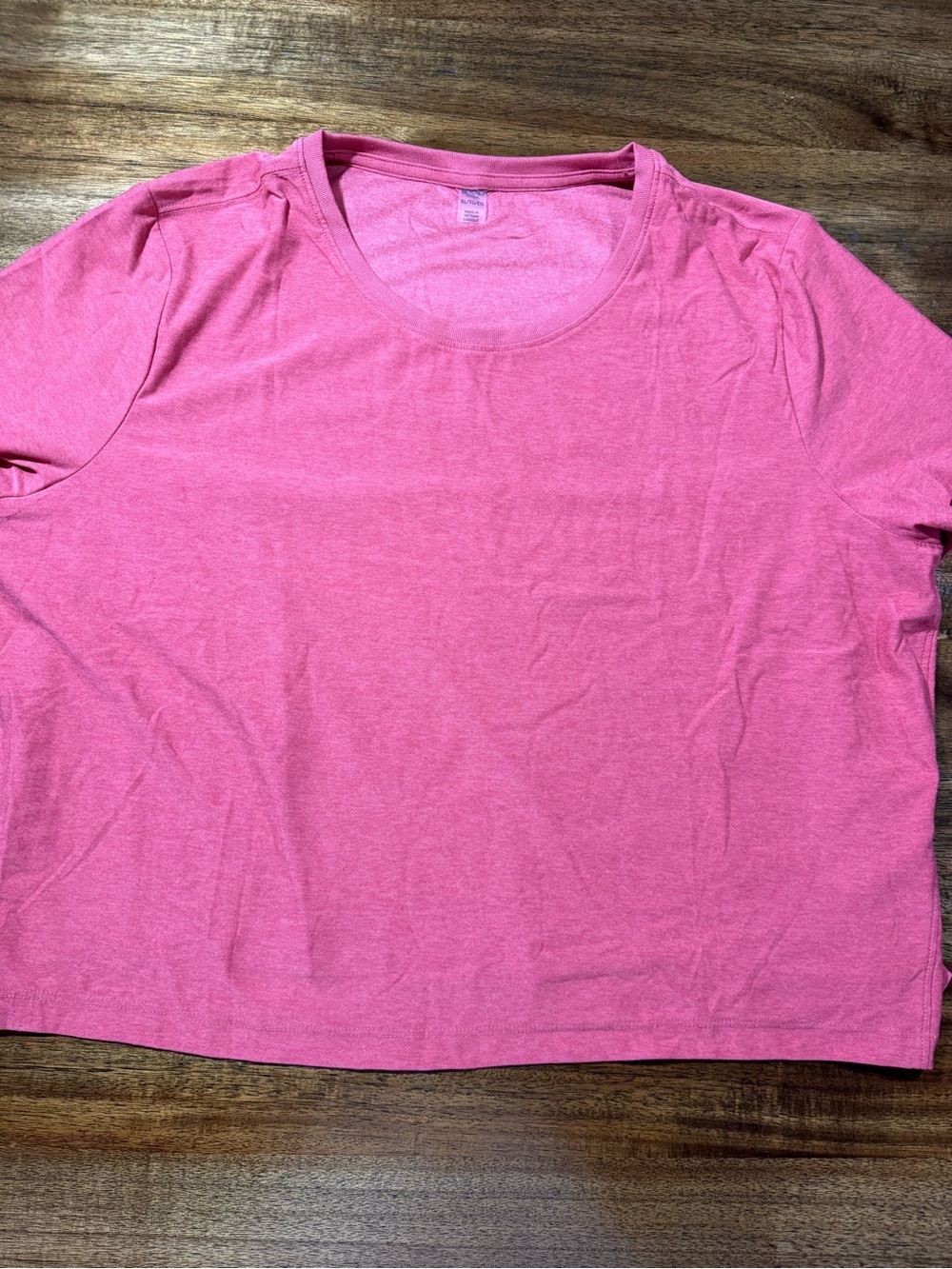 Beyond Yoga Heathered Pink Scoop Neck Short Sleeve Tee
